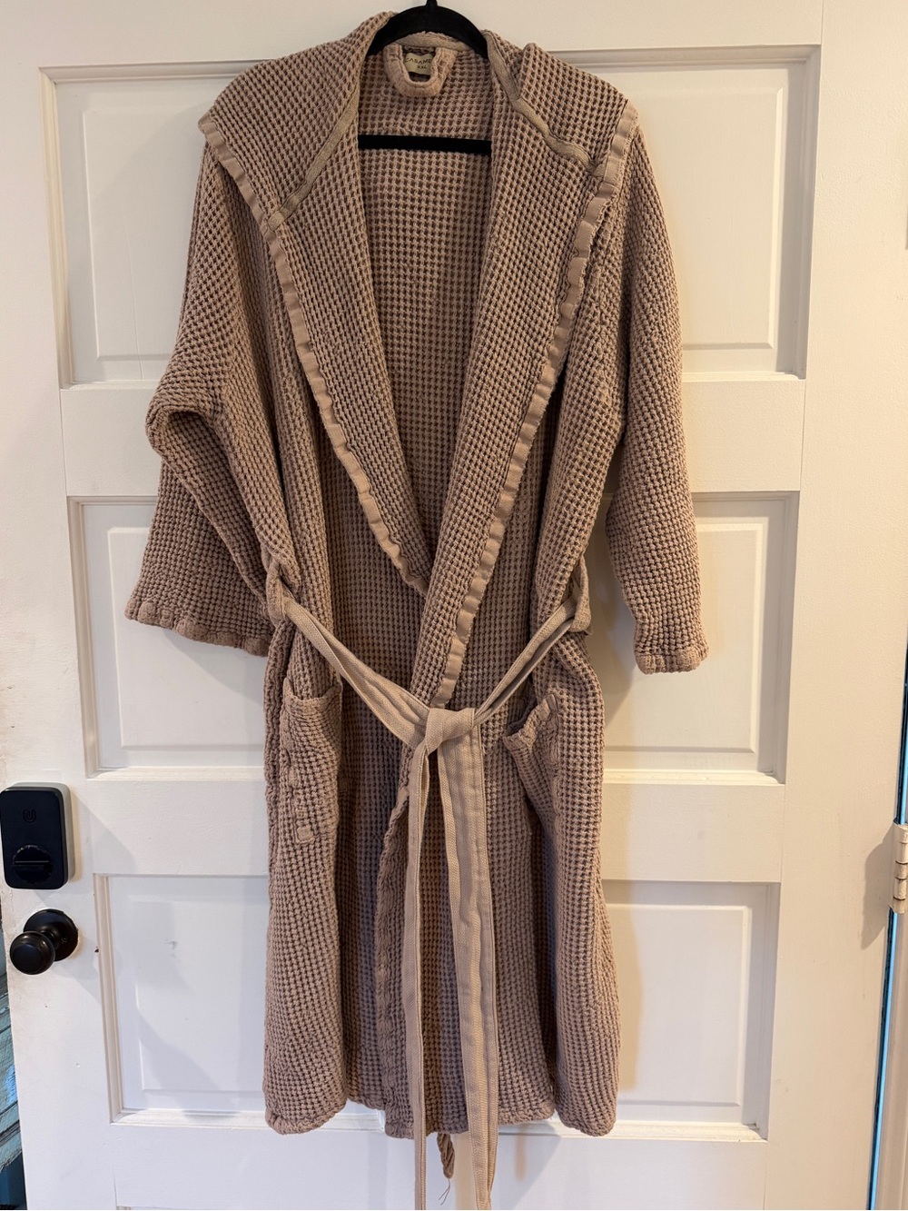 CASAMERA Men’s/Womens Waffle-Knit Hooded Robe Leisurewear 100%Cotton XXL